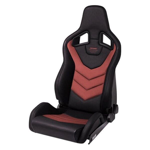 Recaro® - Sportster GT Series Passenger Side Seat with Sub-Hole, Vinyl Black Bolster & Red Suede Insert