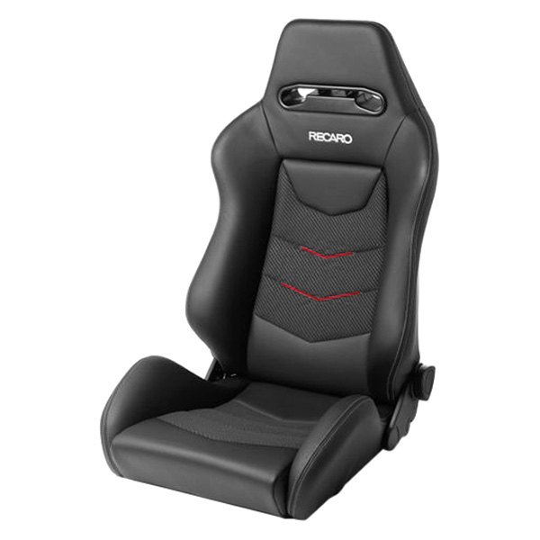 Recaro® - Speed V Driver Side Seat, Black Leather with Red Suede Accent
