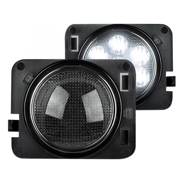 Recon® - Black/Smoke LED Side Marker Lights, Jeep Wrangler