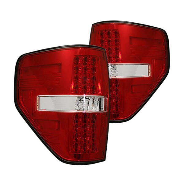 Recon® - Chrome/Red LED Tail Lights, Ford F-150