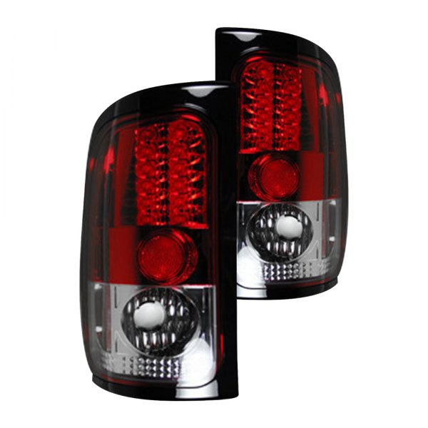 Recon® - Chrome/Red LED Tail Lights, Dodge Ram