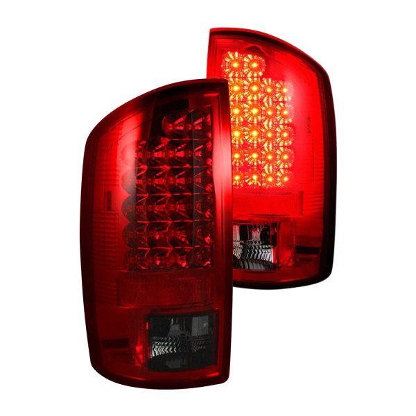 Recon® - Chrome/Red LED Tail Lights, Dodge Ram