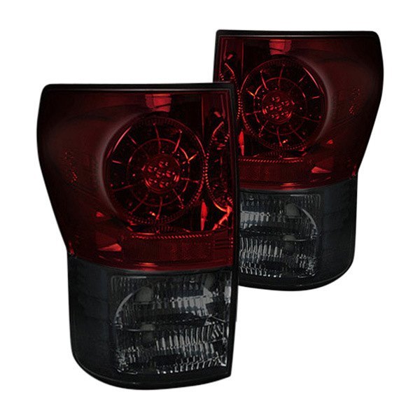 Recon® - Chrome Red/Smoke LED Tail Lights, Toyota Tundra