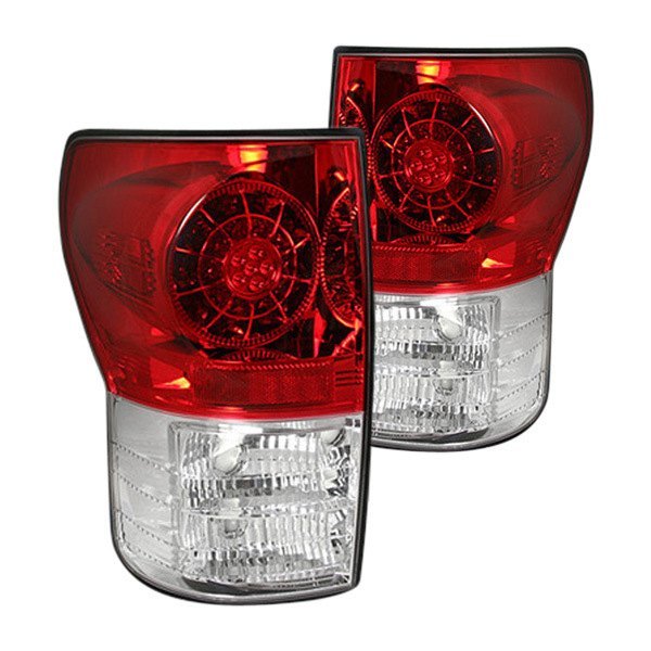 Recon® - Chrome/Red LED Tail Lights, Toyota Tundra