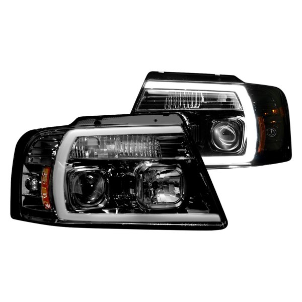 Recon® - Black/Smoke LED DRL Bar Projector Headlights, Ford F-150