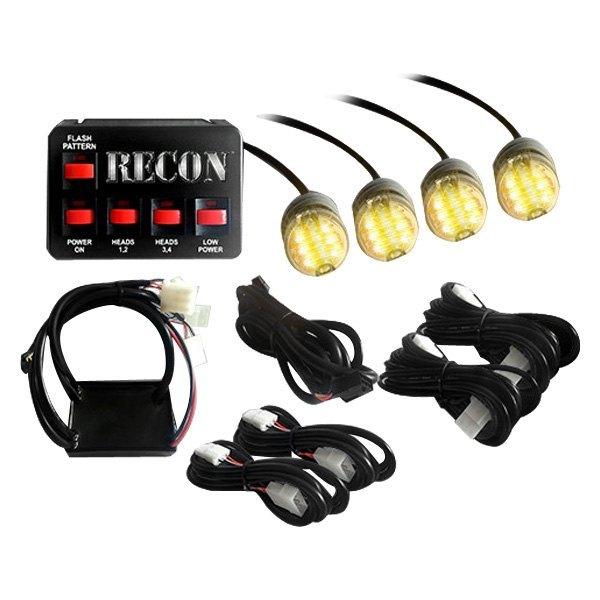 Recon® - Bolt-On Mount Amber LED Hideaway Strobe Light Kit