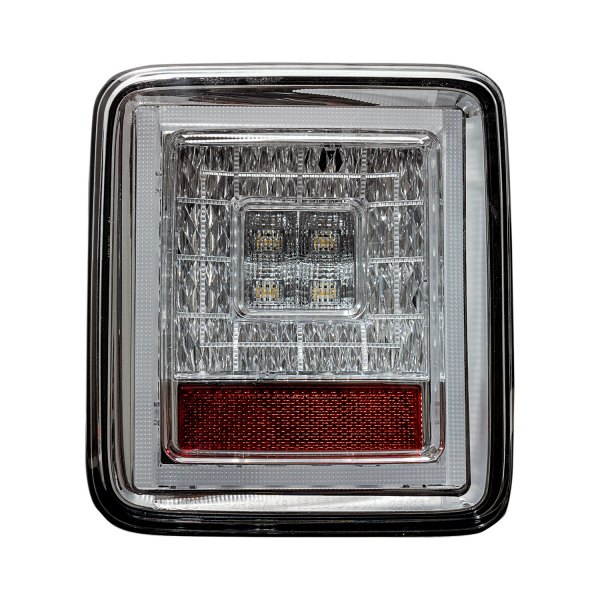 Recon® - Chrome Sequential Fiber Optic LED Tail Lights, Jeep Wrangler