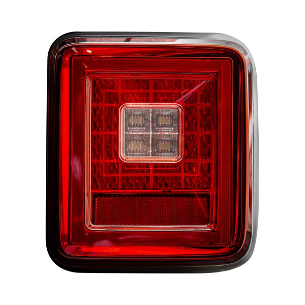 Recon® - Chrome/Red Sequential Fiber Optic LED Tail Lights, Jeep Wrangler