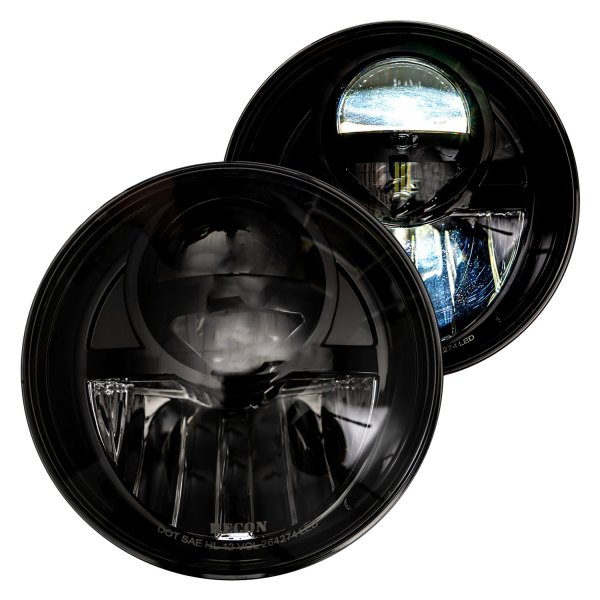 Recon® - 7" Round Black/Smoke Projector LED Headlights