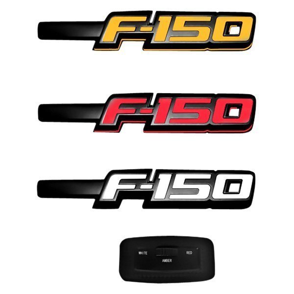 Recon® - "F-150" Black Driver and Passenger Side Fender LED Emblem Kit