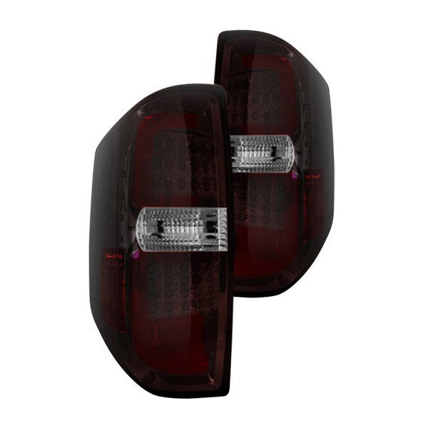 Recon® - Chrome Red/Smoke Fiber Optic LED Tail Lights, Toyota Tundra