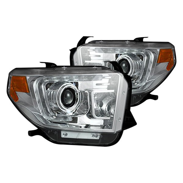 Recon® - Chrome Projector Headlights with LED DRL, Toyota Tundra