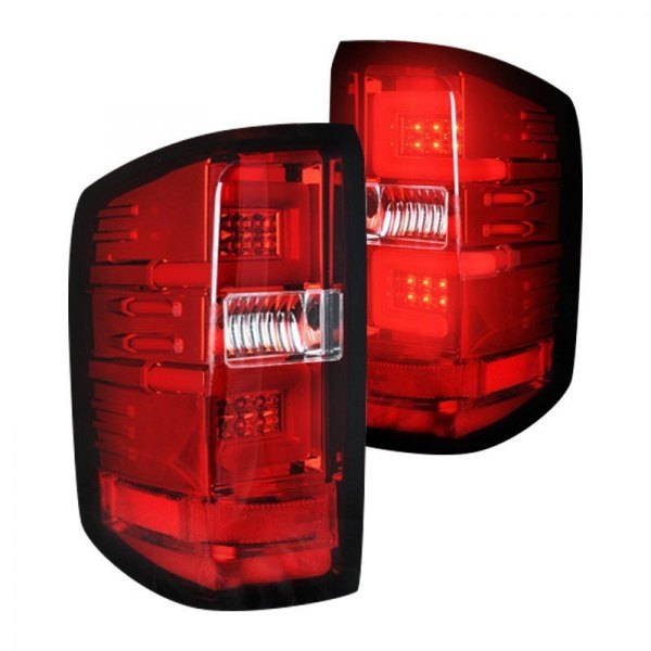 Recon® - Chrome/Red Fiber Optic LED Tail Lights