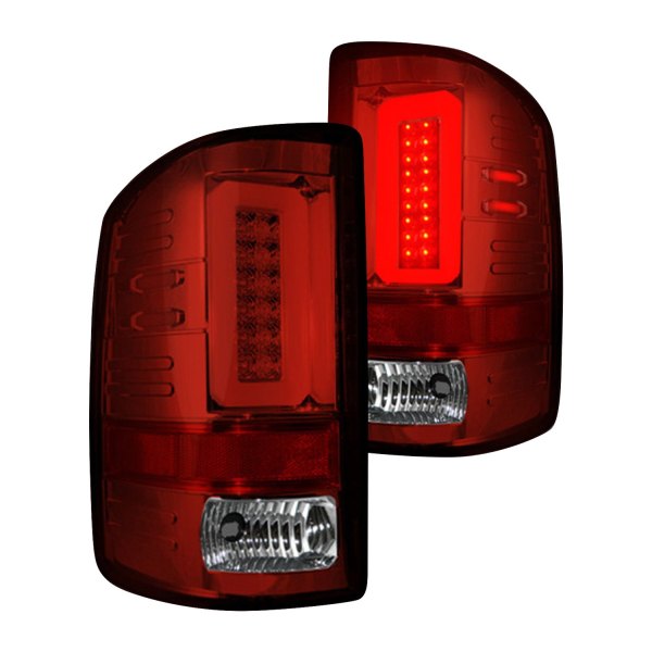 Recon® - Chrome Red/Smoke Fiber Optic LED Tail Lights