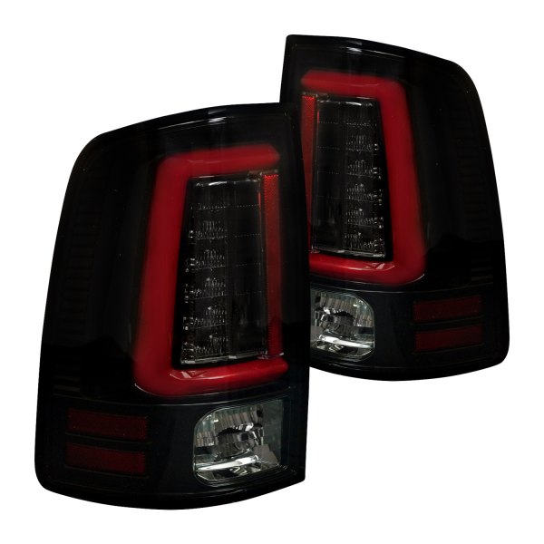Recon® - Black/Smoke Sequential Fiber Optic LED Tail Lights, Ram 3500