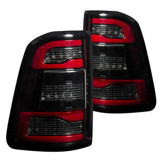 Recon® - Driver and Passenger Side Black/Smoke Fiber Optic LED Tail Lights