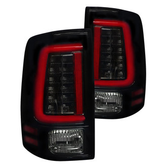 Recon® - Driver and Passenger Side Black/Smoke Fiber Optic LED Tail Lights
