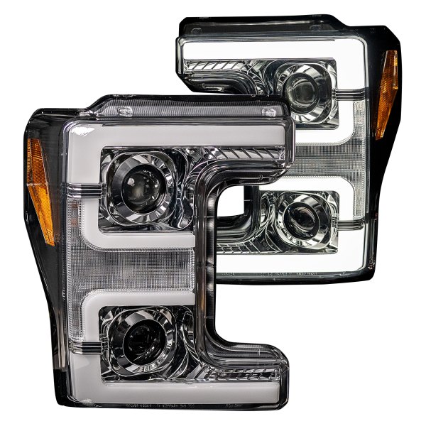 Recon® - Chrome LED DRL Bar Projector Headlights