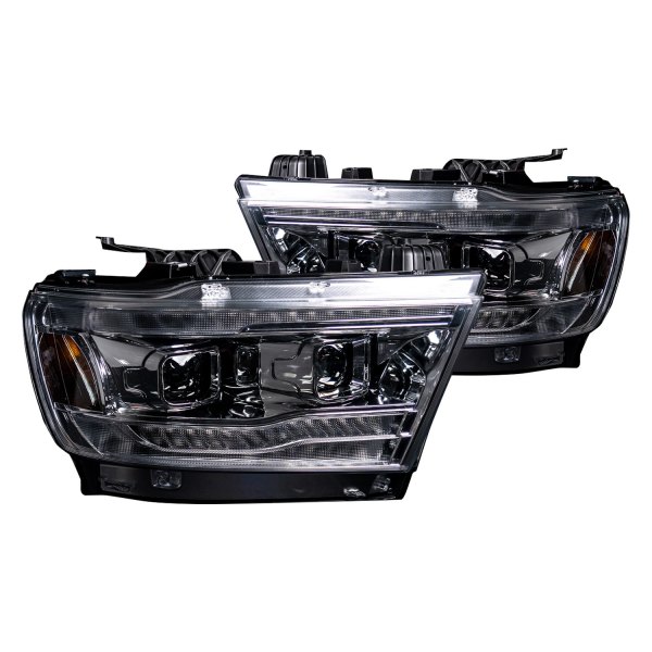 Recon® - Chrome Sequential LED DRL Bar Projector Headlights, Ram 1500