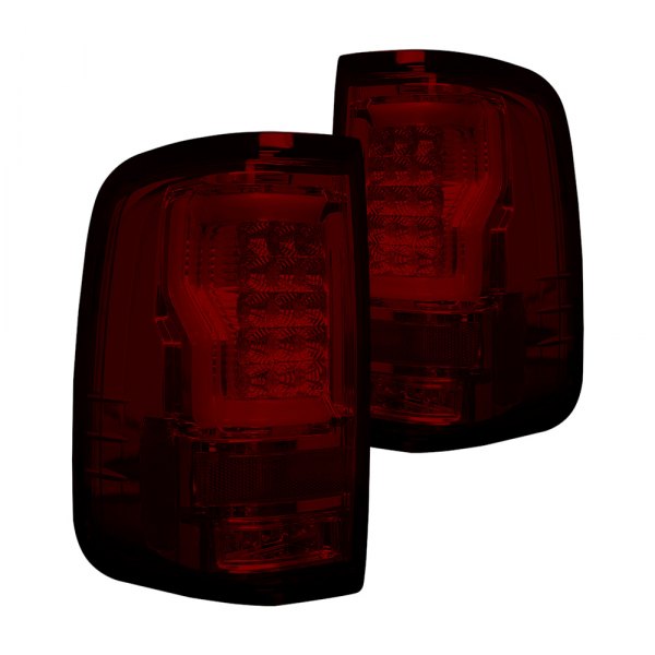 Recon® - Red Straight aka Style Fiber Optic LED Tail Lights, Ford F-150