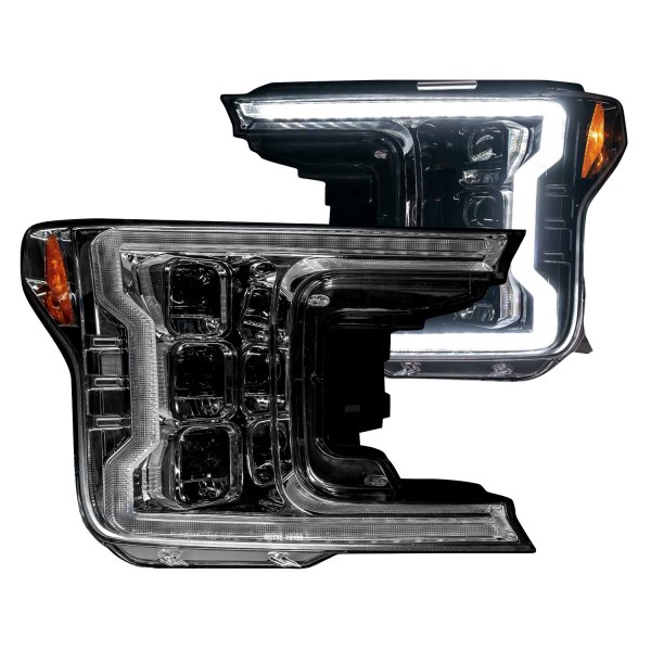 Recon® - Chrome Sequential DRL Bar Projector LED Headlights, Ford F-150
