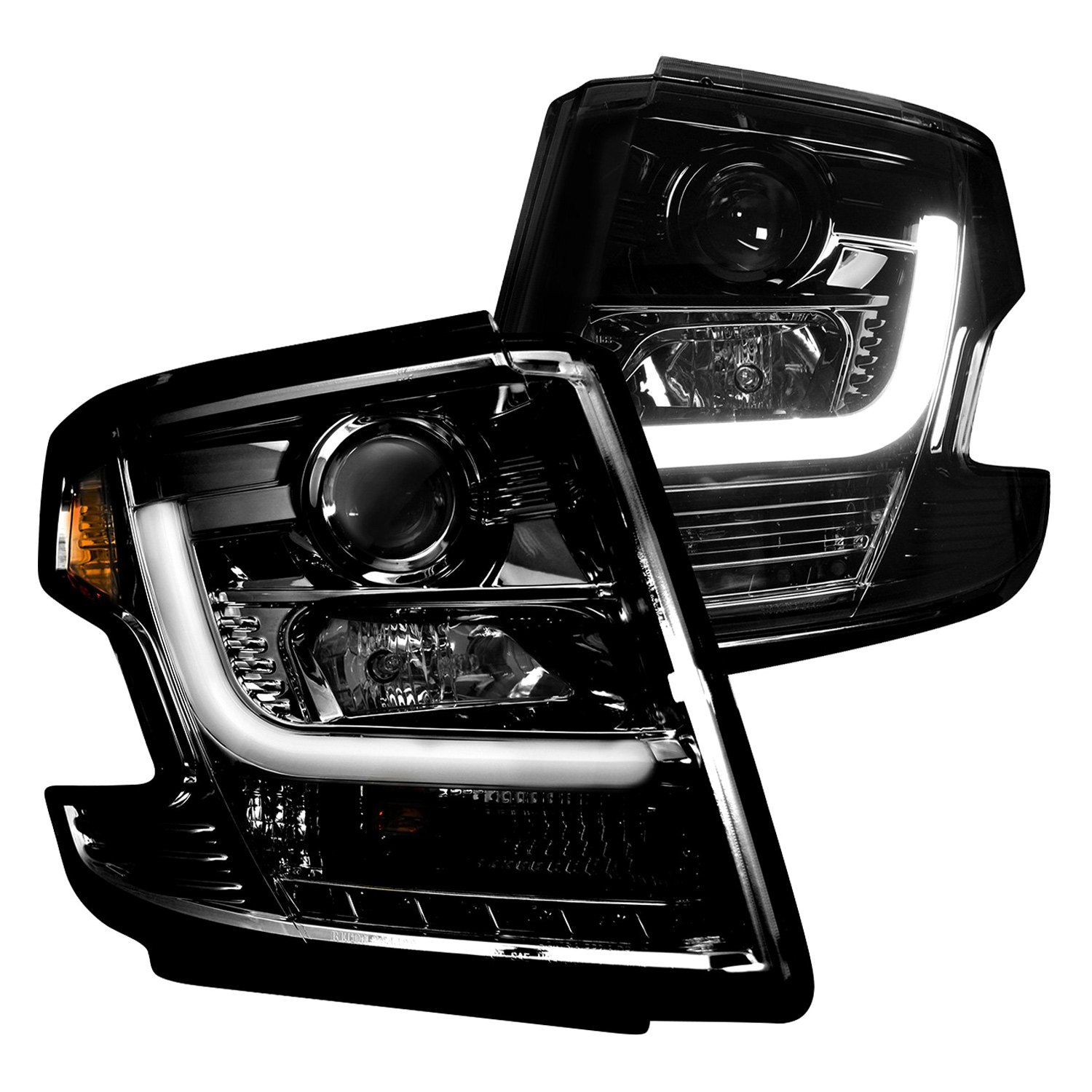 Recon® 264400BKC Black/Smoke LED DRL Bar Projector Headlights