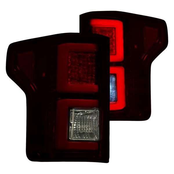 Recon® - Red/Smoke Fiber Optic LED Tail Lights, Ford F-150