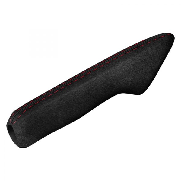  Redline Goods® - Alcantara Charcoal E-Brake Handle Cover with Pink Stitching