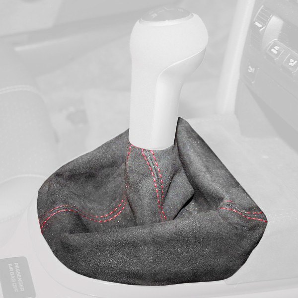  Redline Goods® - Solid Leather Light Gray Shift Boot with Light Blue Stitching