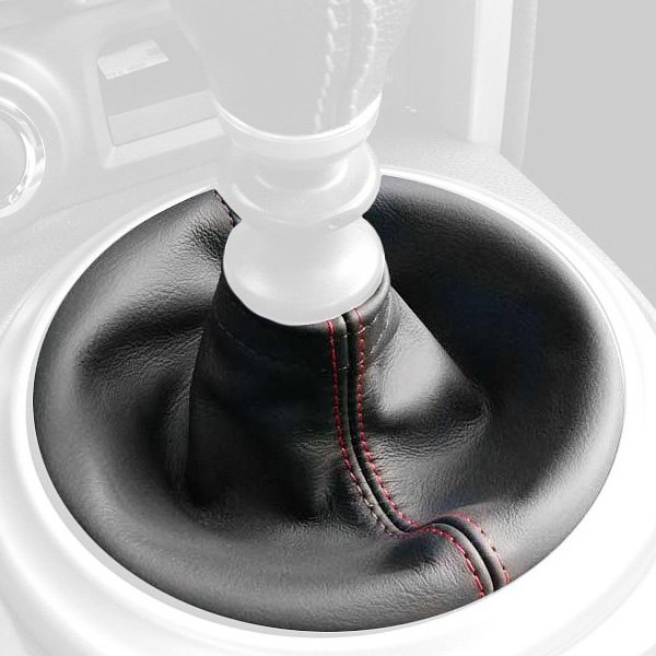  Redline Goods® - Carbon Fiber Vinyl Red Shift Boot with Dark Red Stitching
