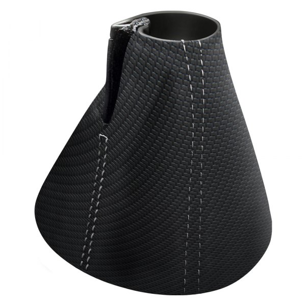  Redline Goods® - Carbon Fiber Vinyl Charcoal Shift Boot with Light Gray Stitching