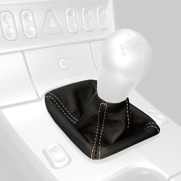  Redline Goods® - Solid Leather Beige Shift Boot with Dark Blue Stitching