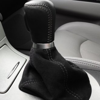 4 Seams Black PVC Carbon Texture Shifter Shift Gear Knob Boot For Nissan Inifiti 