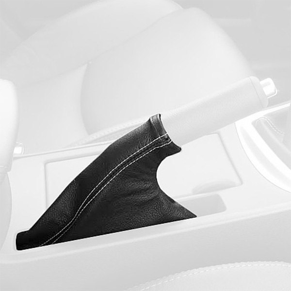  Redline Goods® - Perforated Leather Dark Blue E-Brake Boot with Medium Gray Stitching