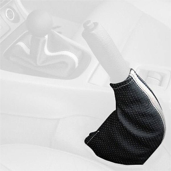  Redline Goods® - Carbon Fiber Vinyl Charcoal E-Brake Boot with Cream Stitching