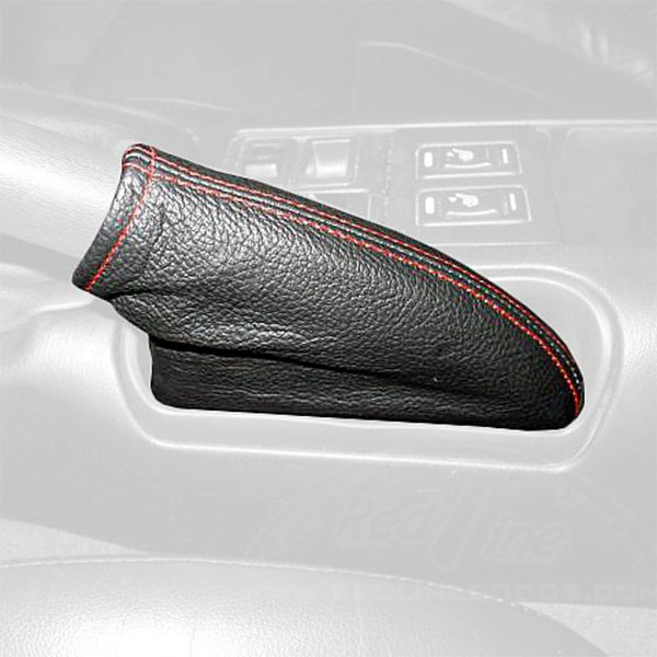  Redline Goods® - Alcantara Black E-Brake Boot with Medium Green Stitching
