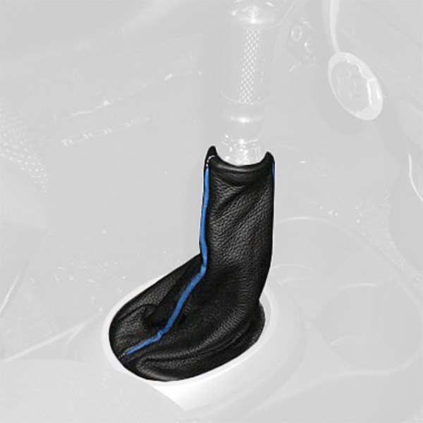  Redline Goods® - Perforated Leather Dark Blue Shift Boot with Pink Stitching