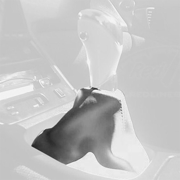  Redline Goods® - Carbon Fiber Vinyl Silver Shift Boot with Hazelnut Stitching