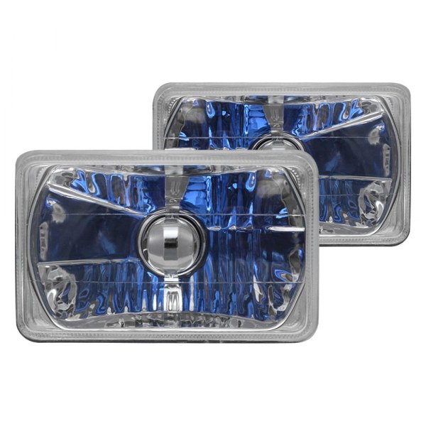 RedLine LumTronix® - Elite 4x6" Rectangular Chrome Diamond Cut Euro Headlights