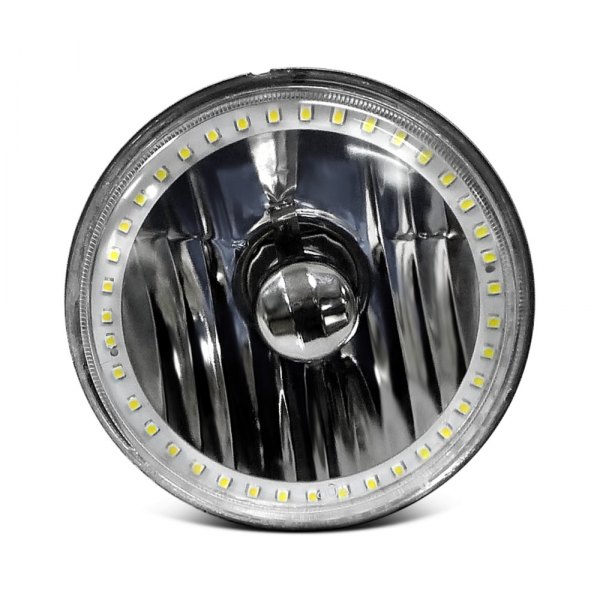 RedLine LumTronix® - Elite 5 3/4" Round Chrome Diamond Cut White Color Halo Euro Headlight