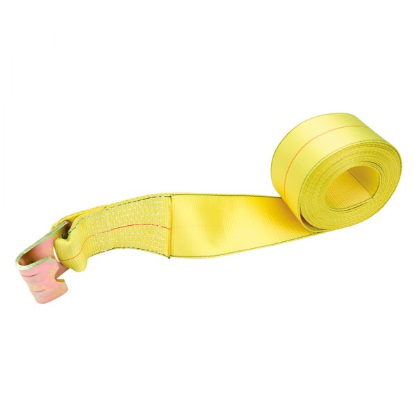 Reese Secure® - 4" x 30' Yellow Winch Strap With Flat Hooks