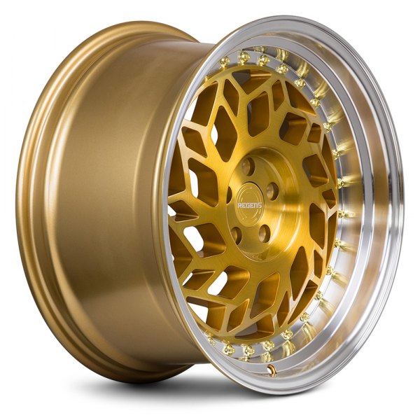 F1R® R32 Wheels - Brushed Gold with Polished Lip Rims