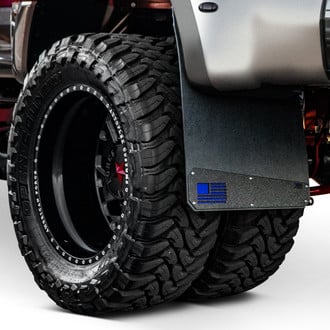 Rek Gen® - Merica Dually Black Armor Mud Flaps with Blue Flag Logo