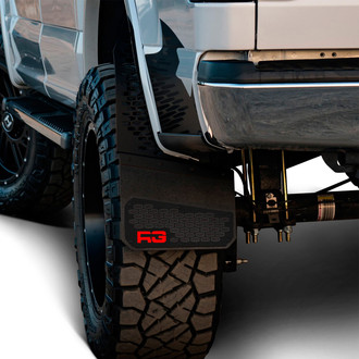 Rek Gen® - Rek-Mesh Black Mud Flaps with Black Plate and Red RG Logo