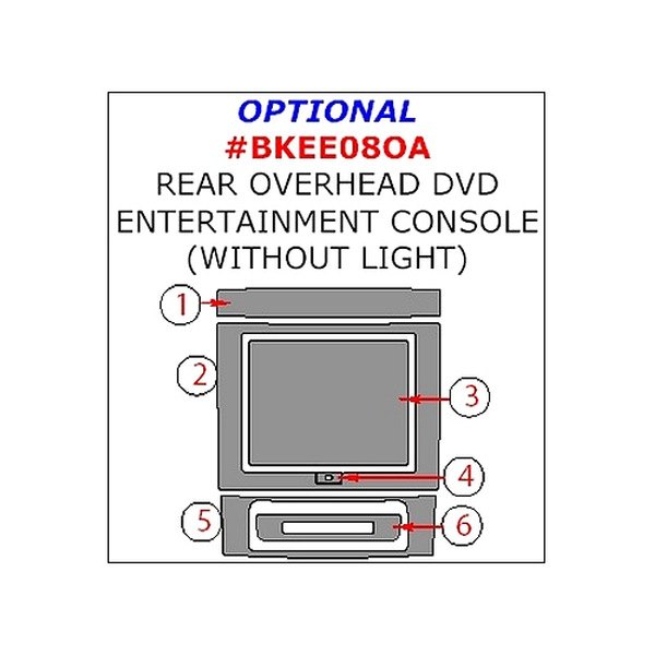Remin® - Rear Overhead DVD Entertainment Console Upgrade Kit W/O Light (6 Pcs)
