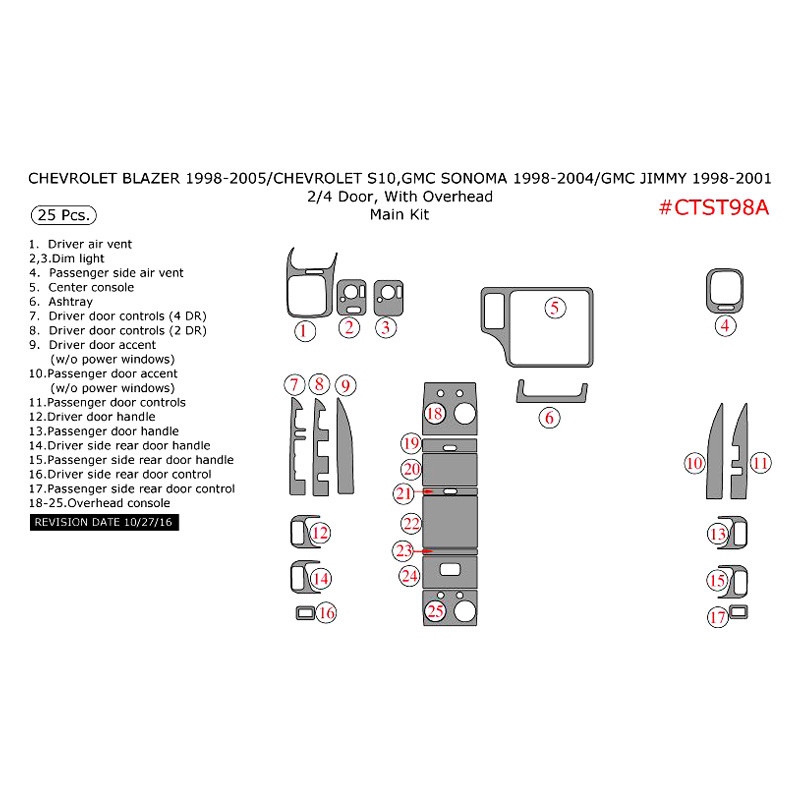 その他 CUT A DASH BLAZER ONE esquisse Apre 2004 Chevy Blazer Wood Dash Kits | CARiD