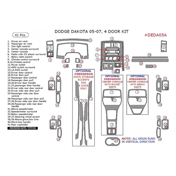 Remin® - Main Dash Kit 4 Door Kit (41 Pcs)