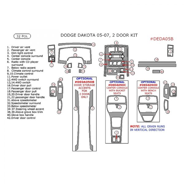 Remin® - Main Dash Kit 2 Door Kit (32 Pcs)