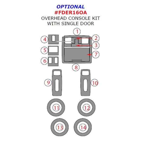 Remin® - Overhead Console Upgrade Kit (14 Pcs)