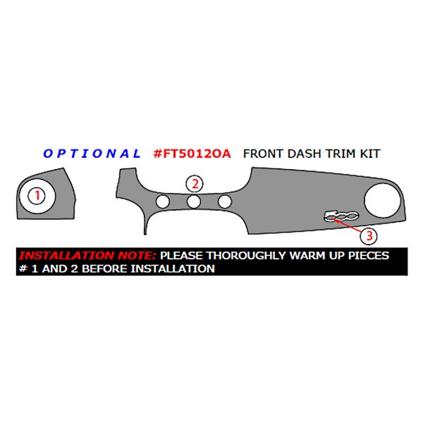 Remin® - Front Dash Trim Upgrade Kit (3 Pcs)